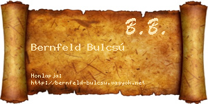 Bernfeld Bulcsú névjegykártya
