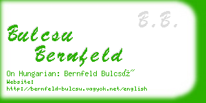 bulcsu bernfeld business card